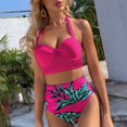 thumbnail image 5 of Guiexla 2Pcs/Set Split Bikini Leaf Print Bandage Two-piece Slim-fitting Backless Swimwear Beachwear, 5 of 8