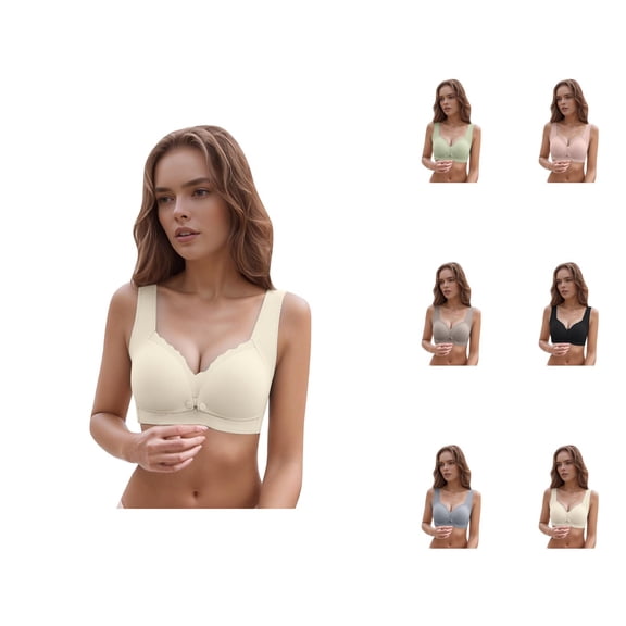 Nursing Bras Front Closure Push Up Bra Lightweight Comfort Anti Sagging Wireless Bralettes