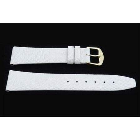 Dial Lizard Strap - 14mm Genuine Leather Lizard Grain White Watch Strap