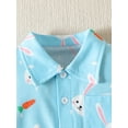 thumbnail image 4 of Sedceaty Toddler Girls Boys Summer Casual Shirt Short Sleeve Heart/Rabbit/Clover Print Button Tops, 4 of 9