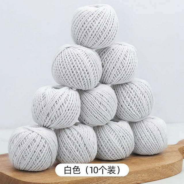 Zhuge Cordel, 10 rollos de 1,5 mm, para manualidades, exhibición de imágenes y adornos, cordel festivo para envolver regalos (cada uno de 229 pies), color blanco