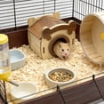 thumbnail image 5 of Wooden Hamster Hideout House Natural Solid Wood Hut for Small Animals Cage Decoration Safe Chew Toy Bed, Style A, by IHXORA, 5 of 6
