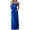 Blue, variant on Summer Strapless Off the Shoulder Solid Color Women Long Party Maxi Dress with Pocket