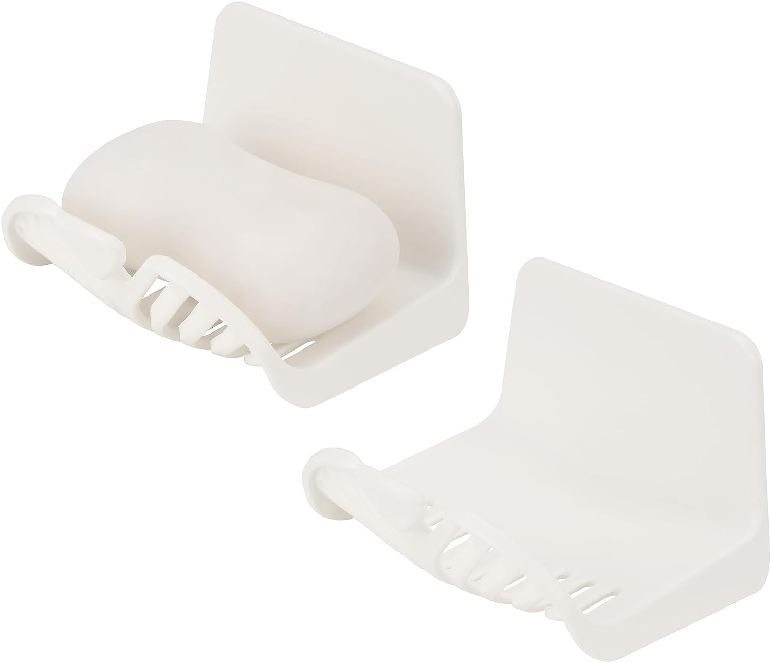 DODAMOUR 2 Pack Soap Dish for Shower Wall, Plastic Bar Soap Holder with