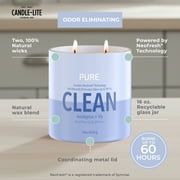 Candle-Lite Pure Eucalyptus & Lily Odor Eliminating Scented Candles, Neofresh Technology Eliminates 99.9% of Odors, 16 oz 2-Wick Jar, Proudly Poured in the USA, 44-60 Hours Burn Time