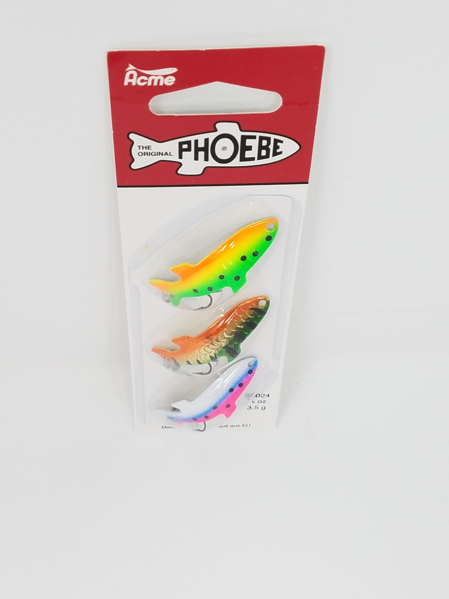Acme Tackle Phoebe, Fishing Lure Spoon Kit, Deluxe, 3 Pack, 1/8 oz., Assortment
