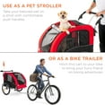 thumbnail image 3 of Best Choice Products 2-in-1 Dog Bike Trailer, Pet Stroller Bicycle Carrier w/ Hitch, Brakes, Visibility Flag, Reflector, 3 of 8