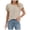 Beige, variant on Womens Plus Size Flutter Sleeve Blouse Summer Crew Neck Pleated Tshirts Dressy Casual Loose Fit Tunic Tops