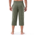 thumbnail image 5 of Maplenight Mens Capris Lounge Pants with Pockets Drawstring Elastic Waist Crop Pajama Pants, 5 of 7