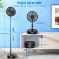 thumbnail image 5 of LIPETY Ventilador oscilante portátil, plegable, recargable, funciona con pilas, USB C, pequeño ventilador remoto, silencioso, ventilador de mesa, ventilador de pedestal plegable para dormitorio, Roma,, 5 of 5