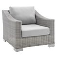 thumbnail image 4 of Modway Conway Sunbrella? Outdoor Patio Wicker Rattan 2-Piece Armchair and Ottoman Set in Light Gray Gray, 4 of 11
