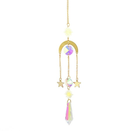 

Moon Star Crystals Wind Chime Prism for Sun Catchers Handmade Garden Hanging Pendant Suncatcher Ornament Window Curtain Home Decor