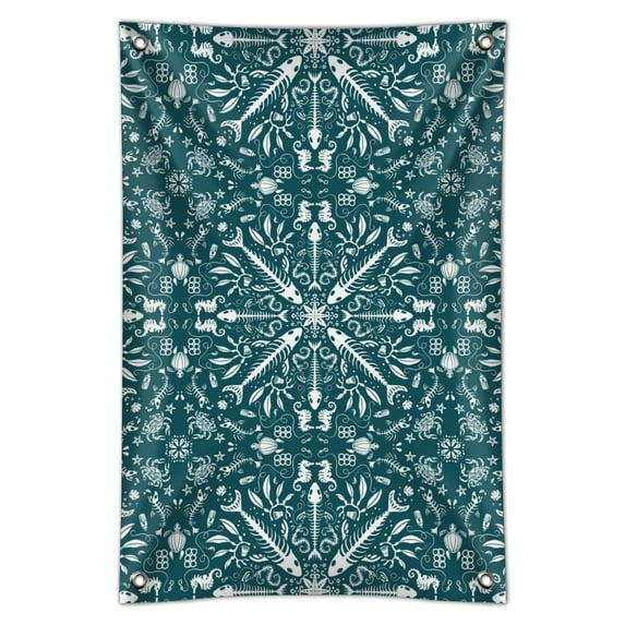 Fish Bones and Plastic Sea Ocean Pattern Home Business Office Sign