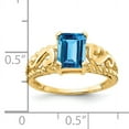 thumbnail image 2 of Primal Gold 14 Karat Yellow Gold 8x6mm Emerald Cut Blue Topaz Ring, 2 of 4