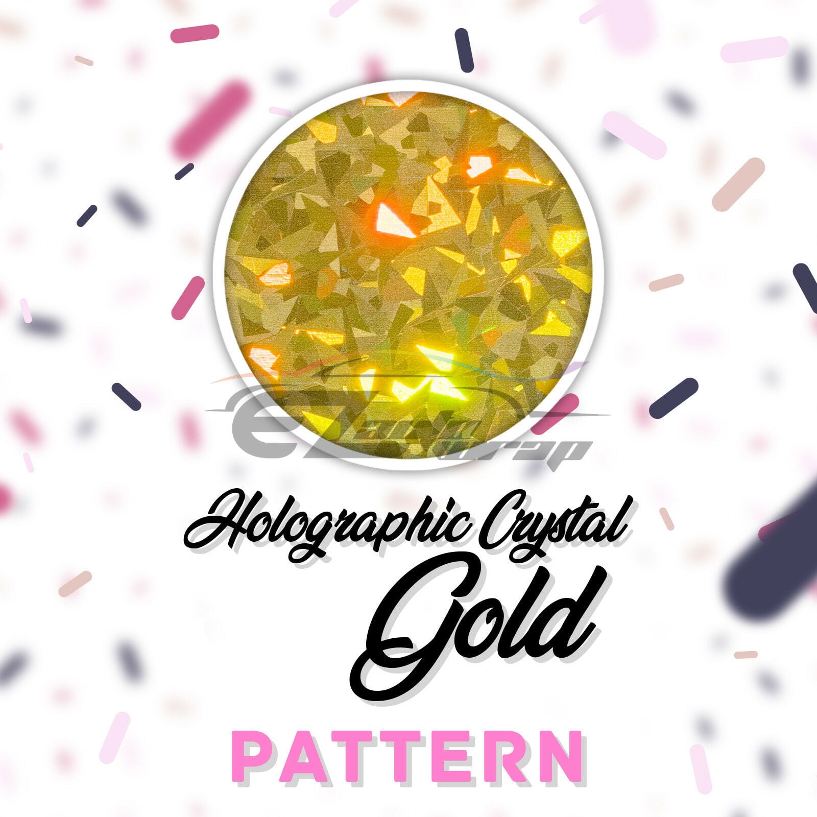 Essmo™ Holographic Crystal Gold Heat Transfer Vinyl HTV T-Shirt 20" Iron Press SP07 20"x96"