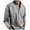 Gray, variant on Turilly Plus Size Shirts for Men Casual Solid Long Sleeve Pockets Turndown Collar Buttons Blouse Shirt