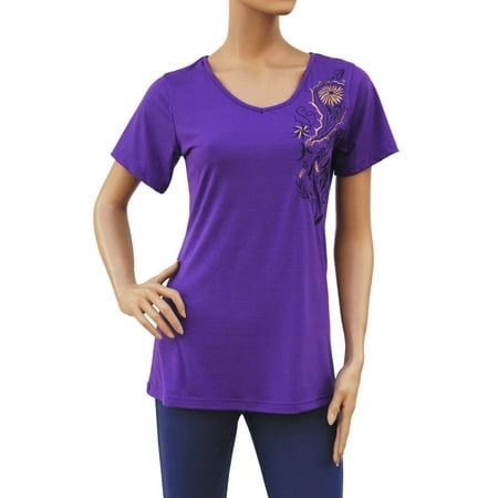 Embroidered Embroidery Front & Back Stretch T-Shirt Top Tee Blouse M L Xl Xxl - (Best Stretches For Sore Back)
