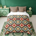 thumbnail image 2 of Erosebridal Orange Teal Aztec Bedding Comforter Set, Bohemia Geometric Full Bedding Set, Reversible 7-Piece, 2 of 6