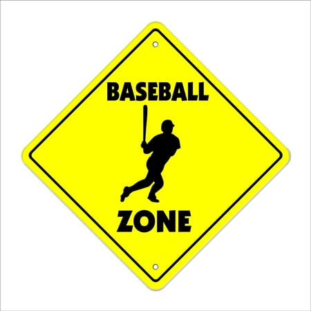 Baseball Crossing Sign Zone Xing | Indoor/Outdoor | 14