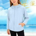 thumbnail image 2 of Girls Zip Up Cropped Hoodies Long Sleeve Sweatshirts Kids Summer Casual Lightweight Jacket with Pockets Sun Protection Jacket 1-13Y, 2 of 8