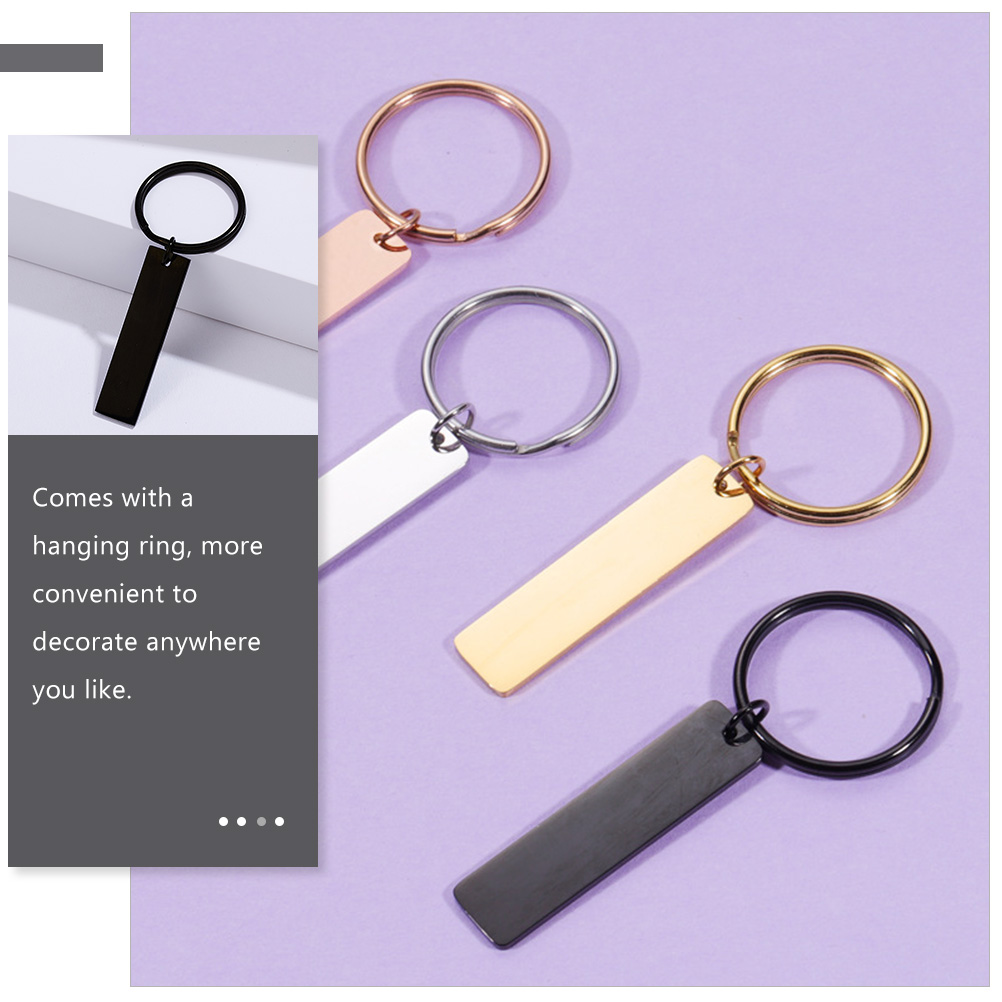 WORGEOUS 25 pcs  Blank Stainless Steel Key Chain Blank Keychain Blank Key Ring Key Tags For Number Tag