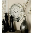 thumbnail image 2 of DecMode 20" Silver Glass Beveled Mirrored Wall Clock with Floating Crystals, 2 of 12