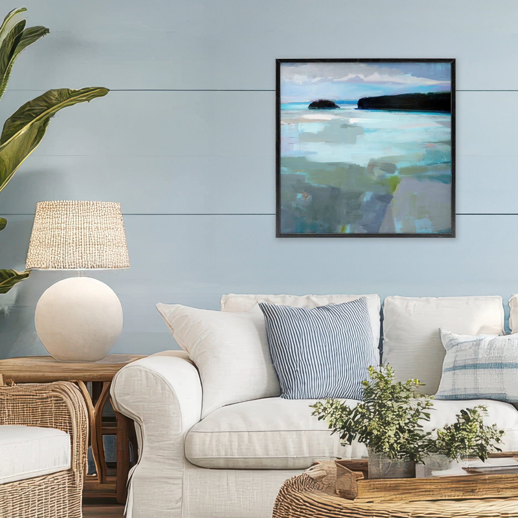 Stupell Industries Freeport Maine Abstraction Black Framed Giclee Art, design by Kathleen Robbins