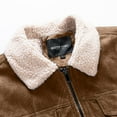 thumbnail image 6 of BVnarty Men's Fleece Lined Denim Jacket Winter Warm Zipper Faux Suede Coat Outwear (Brown,XXL), 6 of 8