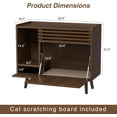 thumbnail image 3 of Cat Litter Box Enclosure,Mid-Century Hidden Litter Box Furniture with Cat Scratch Pad,Litter Box Cabinet with Flip-Down Opening Door Cat Washroom End Table,Brown, 3 of 9