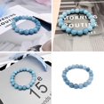 thumbnail image 3 of Bracelet Perles Rondes Lisses en Apatite Bleue Naturelle Authentique Phosphorite Q6G7, 3 of 6