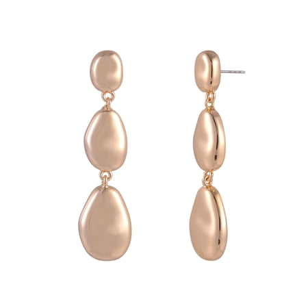 Time and Tru Goldtone Triple Wavy Metal Linear Earring