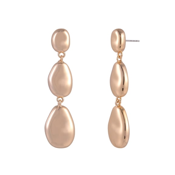 Time and Tru Goldtone Triple Wavy Metal Linear Earring