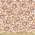 thumbnail image 1 of Flower Fabric by the Yard, Thriving Spring Season Illustration with Petals and Leaves in Pastel Colors, Decorative Upholstery Fabric for Chairs & Home Accents, 3 Yards, Salmon Coral White by Ambesonne, 1 of 4
