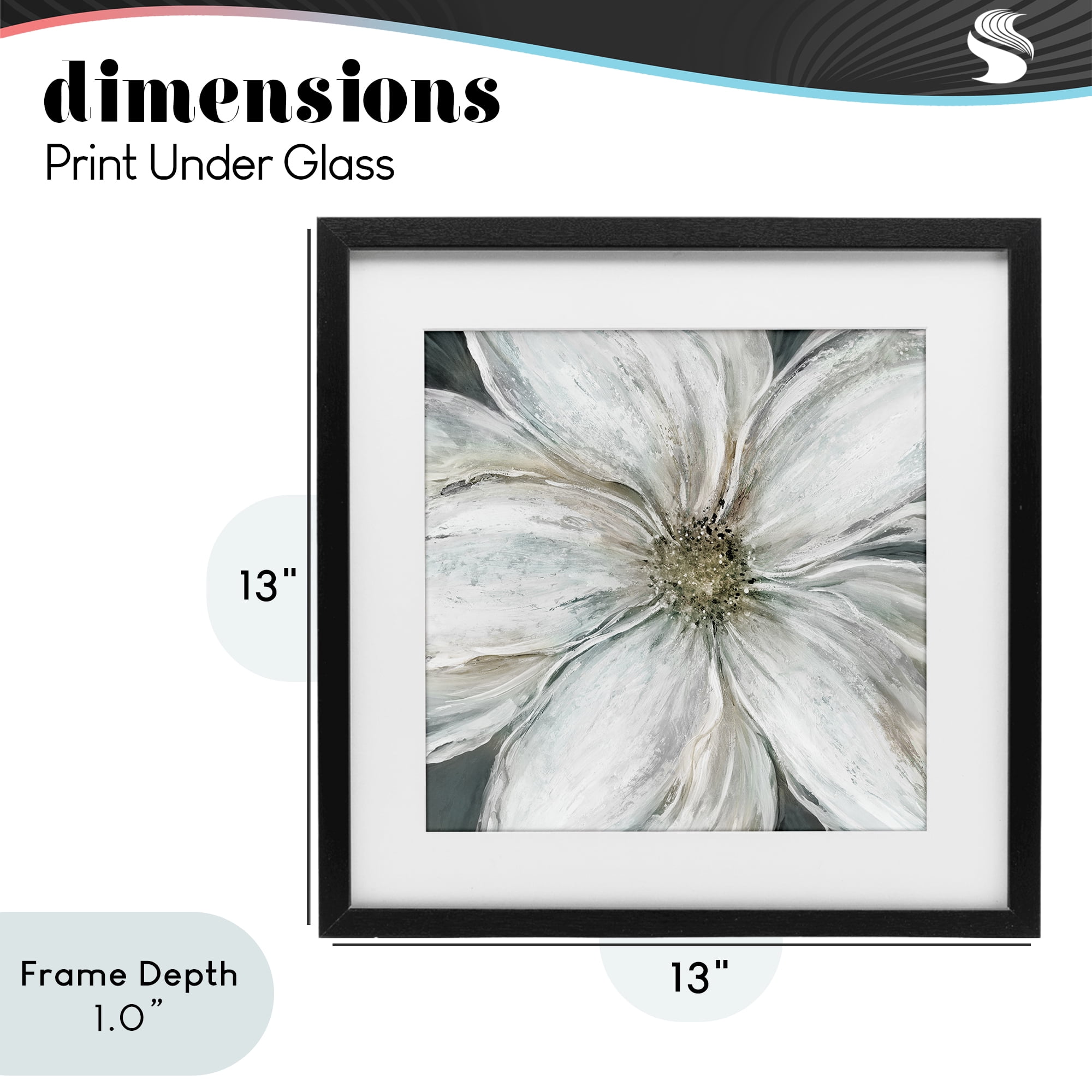 Stupell Industries Closeup Serene White Blossom Black Framed Print Under Glass, design by Carol Robinson