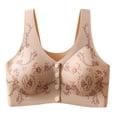 thumbnail image 4 of Hkoxplj Women's Wireless Bra Front Closure New Chinese Style Embroidered Bra Full Coverage Lifting Bra Wide Strap Soft Bra Comfortable Everyday Bra for Older Women and Seniors Plus Size Support Bra, 4 of 4