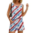 thumbnail image 4 of Summer Sets for Women American Flag Graphic Two Piece Usa Sets Patriotic Usa Shirt Red White Blue America 250 Clothes, 4 of 8