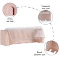 thumbnail image 2 of 5 Slots Wall Mount Toothbrush Holder with Cover, Self Adhesive Toothbrush Storage Organizer for Shower, Toothbrush Hanger for Bathroom, Medicine Cabinet, Dorm (Pink), 2 of 6