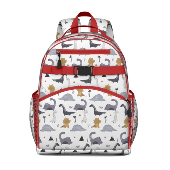 Sac à Dos Artistique Minimaliste de Dinosaures avec Motif de Bébé Dino et Design Rétro en Aquarelle Dessinée à la Main