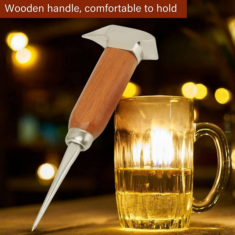 Ice Pick, 304 Stainless Steel Ice Chisel with Wooden Handle for