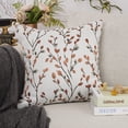thumbnail image 3 of Classical Embroidery Jacquard Orange Square Decorative Throw Pillow Case Cushion Cover 18x18 inch, 3 of 6