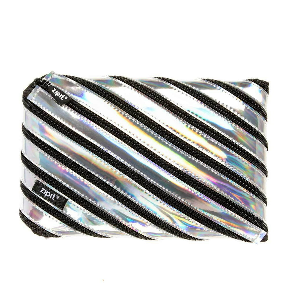 ZIPIT Metallic Large Pencil Case for Girls, Cute Pen Pouch, Holds up to