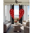 thumbnail image 3 of Valentine's Day Black Out Curtains 84 Inch Long for Living Room, Red Love Hearts Romantic Black Striped Blackout Curtain Shade Thermal Insulated Window Curtains Grommet Drapes 42"x84" 2 Panels, 3 of 8
