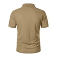 thumbnail image 6 of Qwertyu Men's Polo Shirts Cotton Short Sleeve Collared Golf Shirts Casual Fashion Basic Tee Shirts Khaki M, 6 of 8