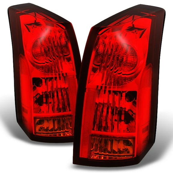 AKKON - For Cadillac CTS 4-Door Sedan Red Clear Rear Tail Lights Brake Lamp Left   Right Side Replacement