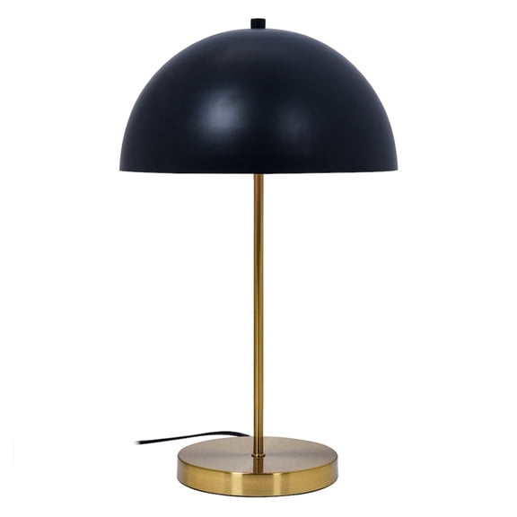 Dome Shade Metal Table Lamp in Black and Gold
