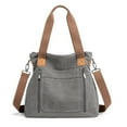thumbnail image 4 of MORESEC Canvas Tote Bag, Large Canvas Tote with Handles and Shoulder Strap, Roomy Main Compartment with Inner Pockets, Durable Material for Work, Travel, and Shopping, Water-Resistant Fabric, 4 of 9