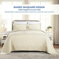 thumbnail image 5 of Superior Basketweave Cotton Decorative Bedspread and Sham Set, King, Ivory, 5 of 10