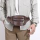 thumbnail image 5 of Riñonera de cuero | Capa de cabeza Piel de vaca | Gran capacidad 7 bolsillos con cremallera | Correa ajustable | Bolsa pectoral de mensajero multifunción impermeable | 33x14x10 cm | Café Marrón Negro, 5 of 5