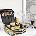 thumbnail image 5 of FORMRS Travel Makeup Bag Large Capacity Train Case Cosmetic Organizer with Adjustable Dividers, Retro Pink Floral, 5 of 8