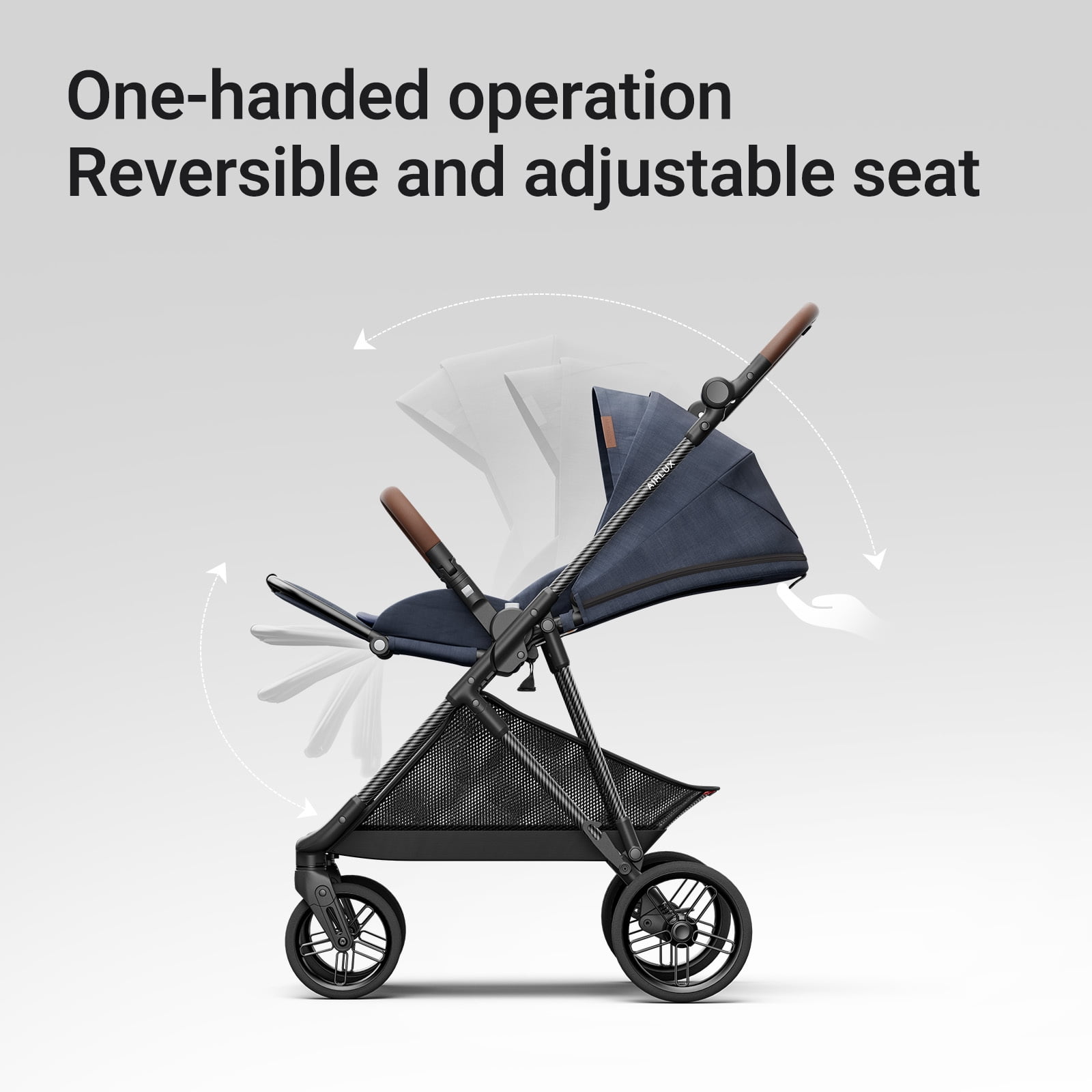 Mamazing Baby Stroller Air Lux Carbon Fiber 15.9 lbs Lightweight Compact Fold Reversible Seat with UPF 50+ Canopy for Infant Toddler